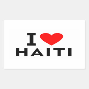 Adesivo Retangular Eu amo o país de Haiti como o sym do turismo do