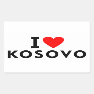 Adesivo Retangular Eu amo o país do Kosovo como turismo de viagem car