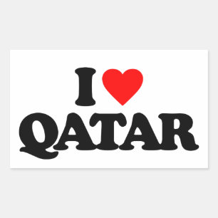 ADESIVO RETANGULAR EU AMO O QATAR