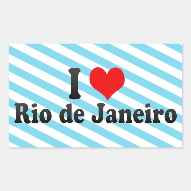 Adesivo Retangular Eu amo o Rio de Janeiro, Brasil (Frente)