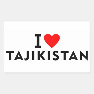 Adesivo Retangular Eu amo o Tajiquistão como o coração viagem touris