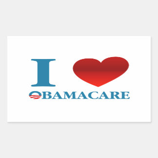 Adesivo Retangular Eu amo Obamacare