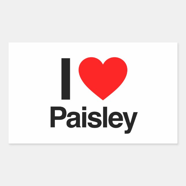 Adesivo Retangular eu amo paisley (Frente)
