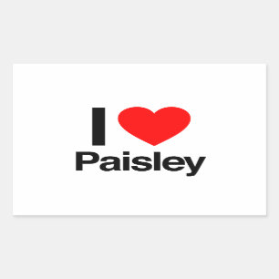 Adesivo Retangular eu amo paisley