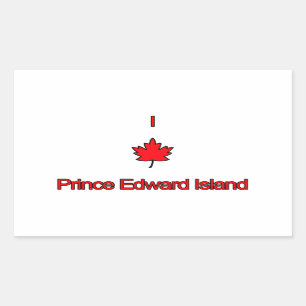 Adesivo Retangular Eu amo PEI Prince Edward Island