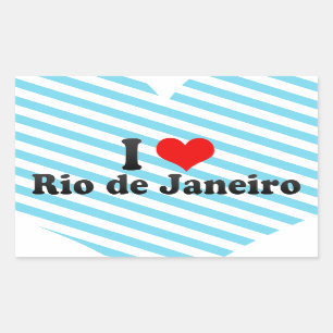 Adesivo Retangular Eu amo Rio de Janeiro, Brasil