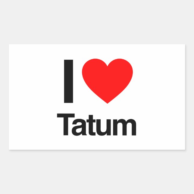 Adesivo Retangular eu amo tatum (Frente)