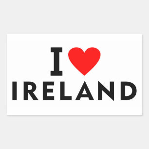 Adesivo Retangular Eu amo um país da Irlanda como o turismo de viagem