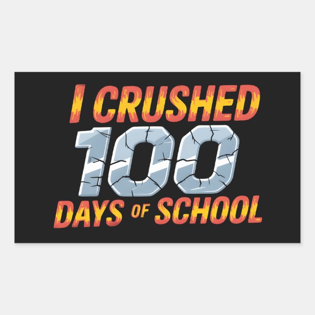 Adesivo Retangular Eu completei 100 dias de escola (Frente)