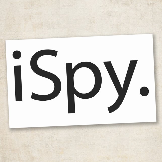 Adesivo Retangular Eu Espio (iSpy) (Criador carregado)