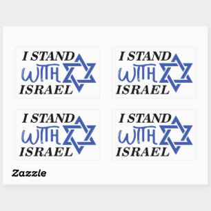 Adesivo Retangular Eu fico com Israel Orgulho