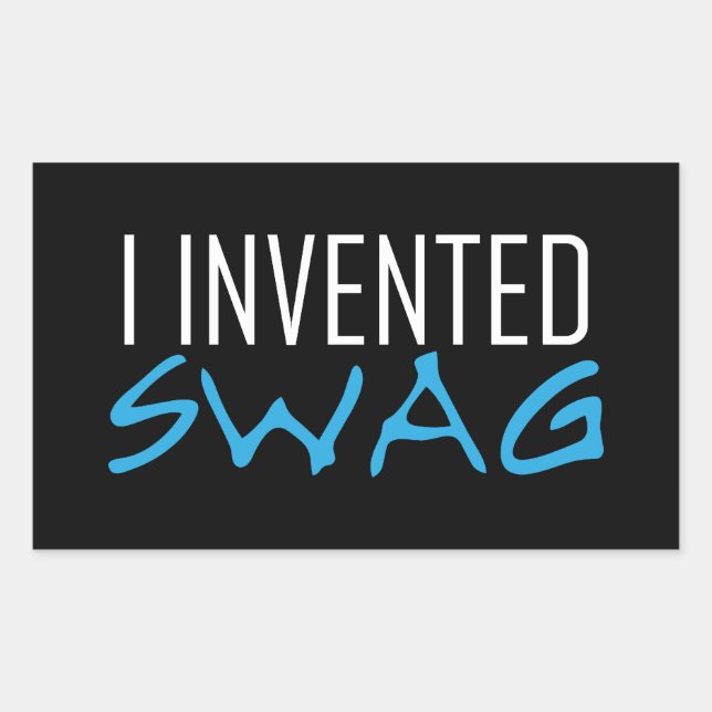 Adesivo Retangular Eu Inventei Swag Lite Blue (Frente)