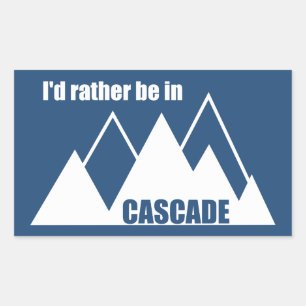 Adesivo Retangular Eu Preferiria Estar Em Cascade Idaho Montanha
