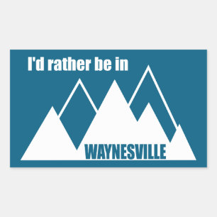 Adesivo Retangular Eu Preferiria Estar na Montanha de Waynesville
