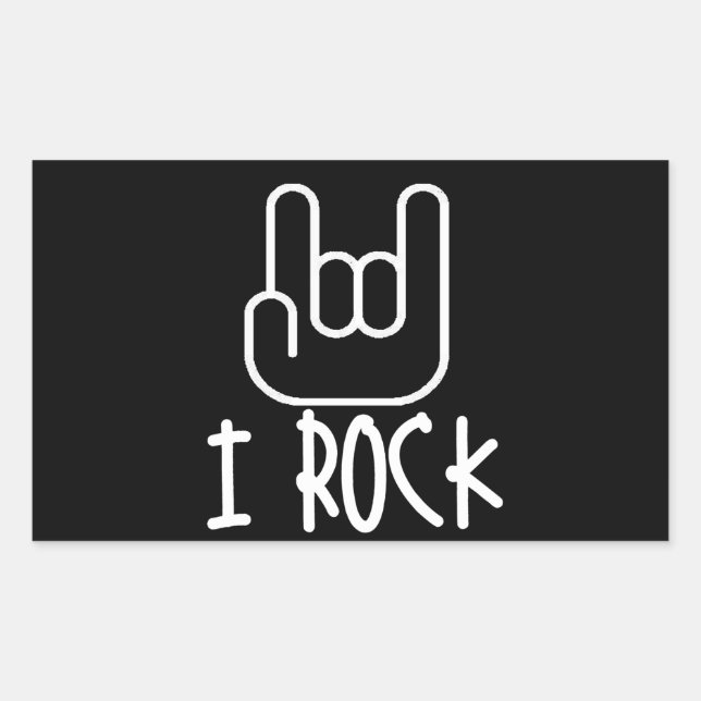 Adesivo Retangular Eu Rock! (Frente)