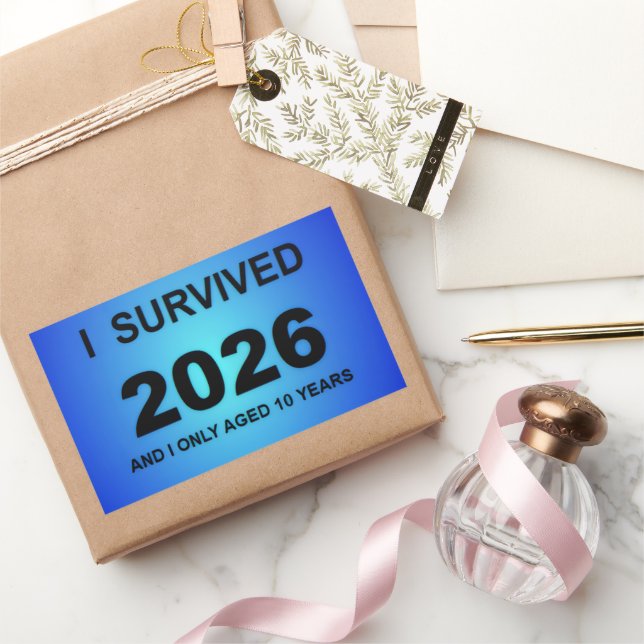 Adesivo Retangular Eu Sobrevivi a 2026 (Presentear)
