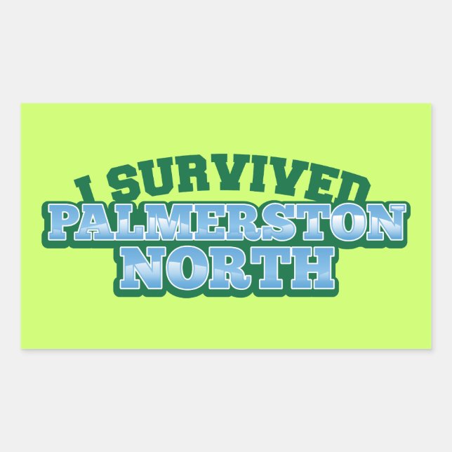 Adesivo Retangular Eu sobrevivi a PALMERSTON PARA O NORTE (Frente)
