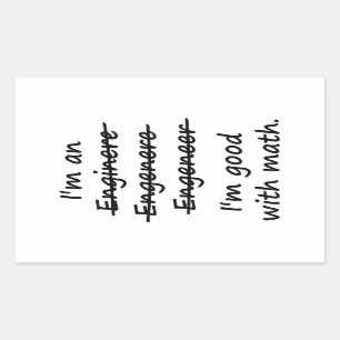 Adesivo Retangular Eu sou um engenheiro que eu sou bom na matemática