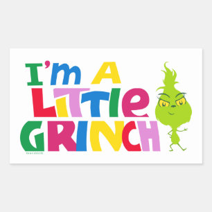 Adesivo Retangular Eu sou um pequeno Grinch gráfico colorido