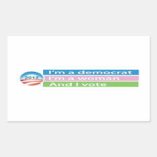 Adesivo Retangular Eu sou uma mulher e eu voto!