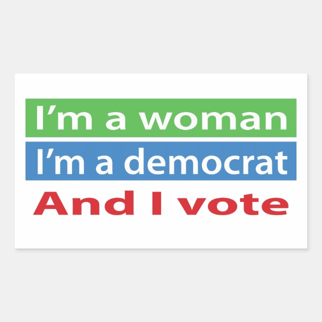 Adesivo Retangular Eu sou uma mulher e voto! (Frente)