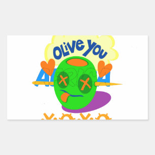 Adesivo Retangular Eu te amo XOXO lindos textos gráficos