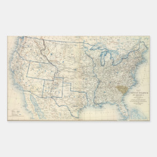 Adesivo Retangular EUA Dez 1860