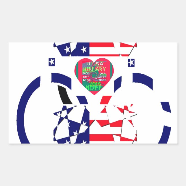 Adesivo Retangular EUA Esperam Belo Design de Bandeira Nacional (Frente)