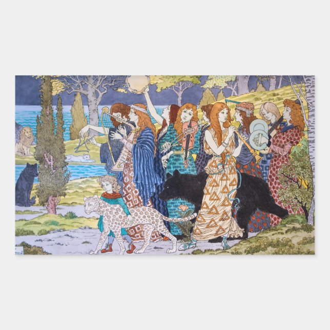 Adesivo Retangular Eugene Grasset - Painel Decorativo Harmonia (Frente)