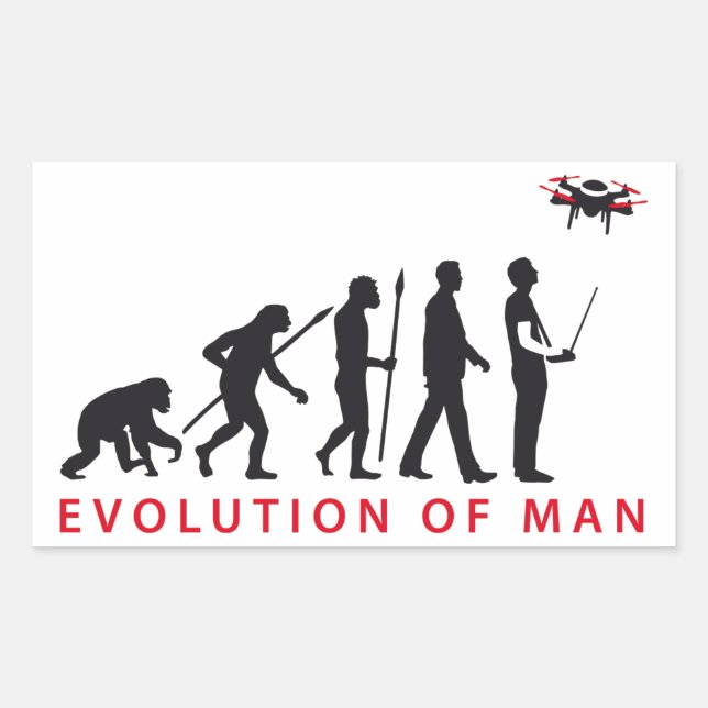 Adesivo Retangular evolution of ele controlling drone (Frente)