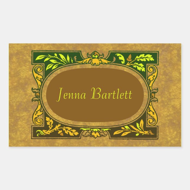 Adesivo Retangular Ex Libris Cartouche Sticker (Frente)