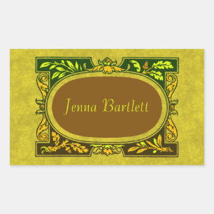 Adesivo Retangular Ex Libris Cartouche Sticker