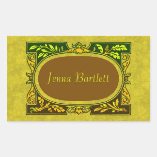 Adesivo Retangular Ex Libris Cartouche Sticker