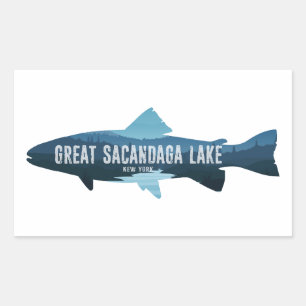 Adesivo Retangular Excelente Sacandaga Lago New York Fish