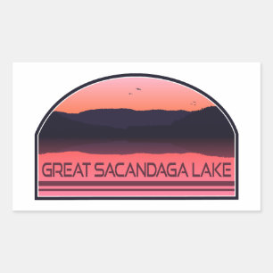 Adesivo Retangular Excelente Sacandaga Lago New York Red Sunrise