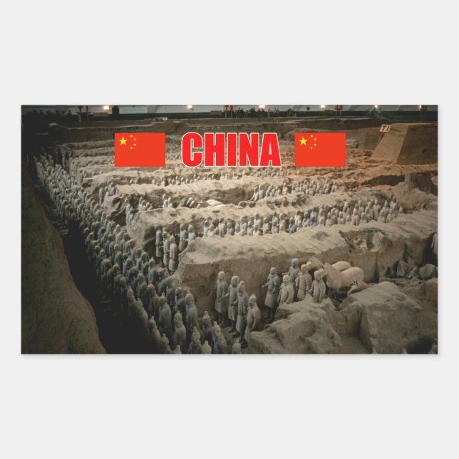 Adesivo Retangular Exército de Terracotta da CHINA (Frente)