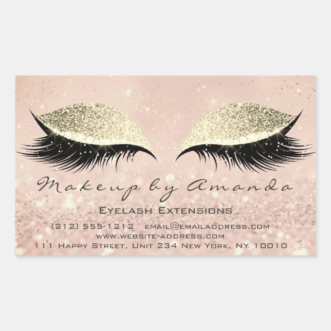 Adesivo Retangular Eyelash Extension Makeup Beauon Blush Dourado (Frente)
