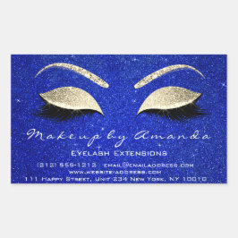Adesivo Retangular Eyelash Extension Makeup Beauon Salon Blue Dourado