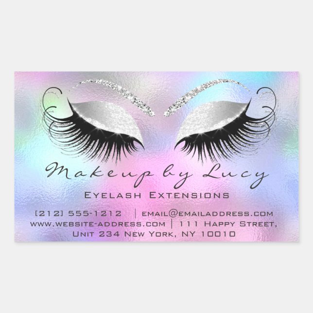 Adesivo Retangular Eyelash Extension Makeup Beauon Salon Pink Cinza (Frente)