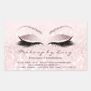 Adesivo Retangular Eyelash Extension Makeup Beauty Salon Pink Glitter