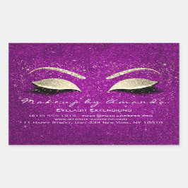 Adesivo Retangular Eyelash Makeup RSVP Beauty Dourado Confetti Rosa R