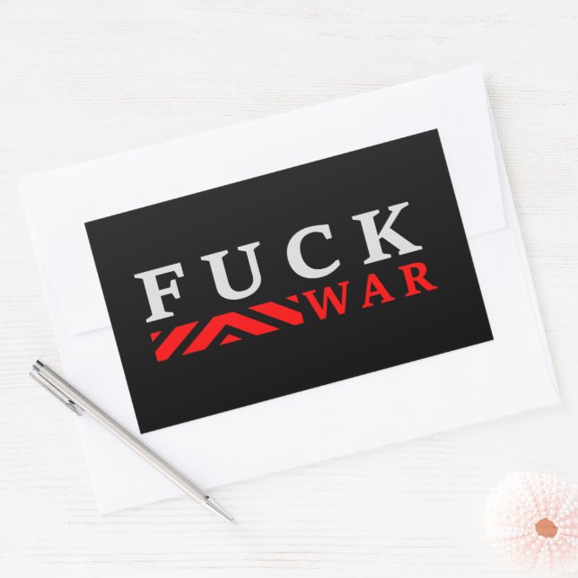 Adesivo Retangular F@ck sem guerra de guerra (Envelope)
