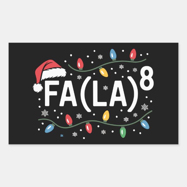 Adesivo Retangular FA (LA)8 Natal engraçado Papai Noel Fa La Professo (Frente)