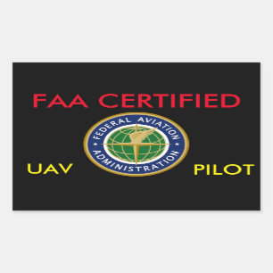 ADESIVO RETANGULAR FAA CERTIFICADO DRONE STICKER