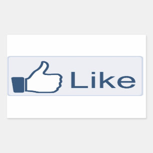 Adesivo Retangular Facebook 'Liked'