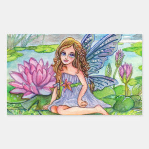 Adesivo Retangular Fada No Lily Pad