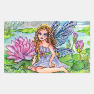 Adesivo Retangular Fada No Lily Pad