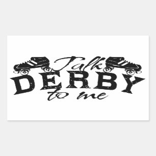 Adesivo Retangular Fale comigo sobre Derby, Roller Derby
