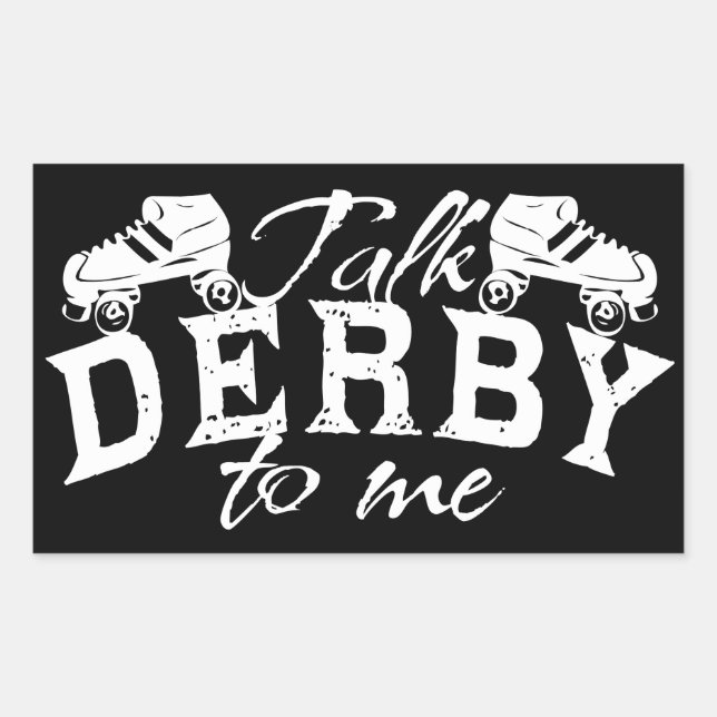 Adesivo Retangular Fale sobre Derby comigo, Roller Derby (Frente)