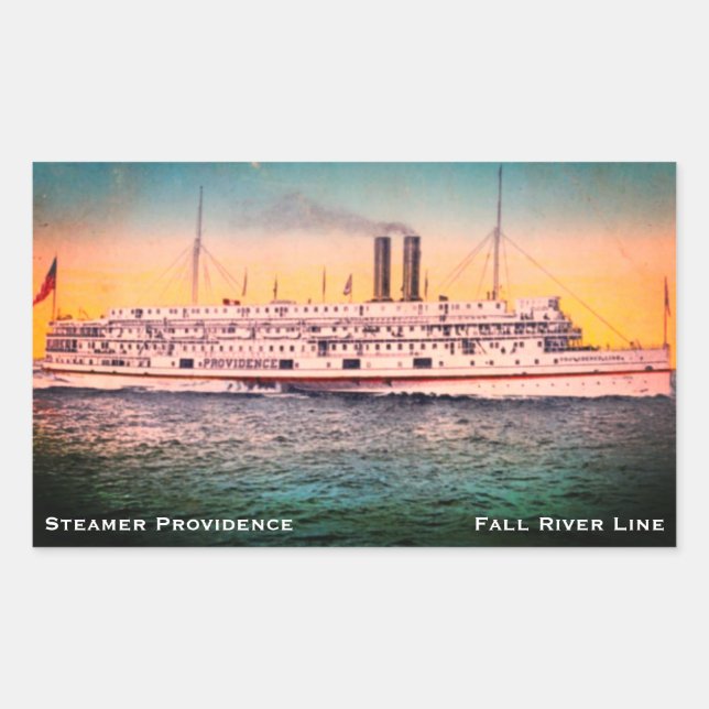 Adesivo Retangular Fall River Line, Vapor "Providence" (Frente)